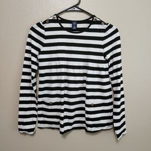 Striped Long-sleeve Gap Peplum w/Pockets